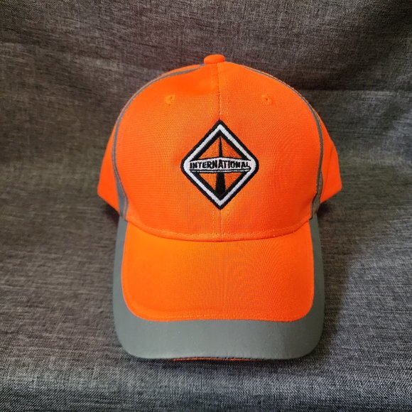 Big X Embroidered International Logo Bright Orange Reflective Accent Safety Hat - Picture 1 of 9
